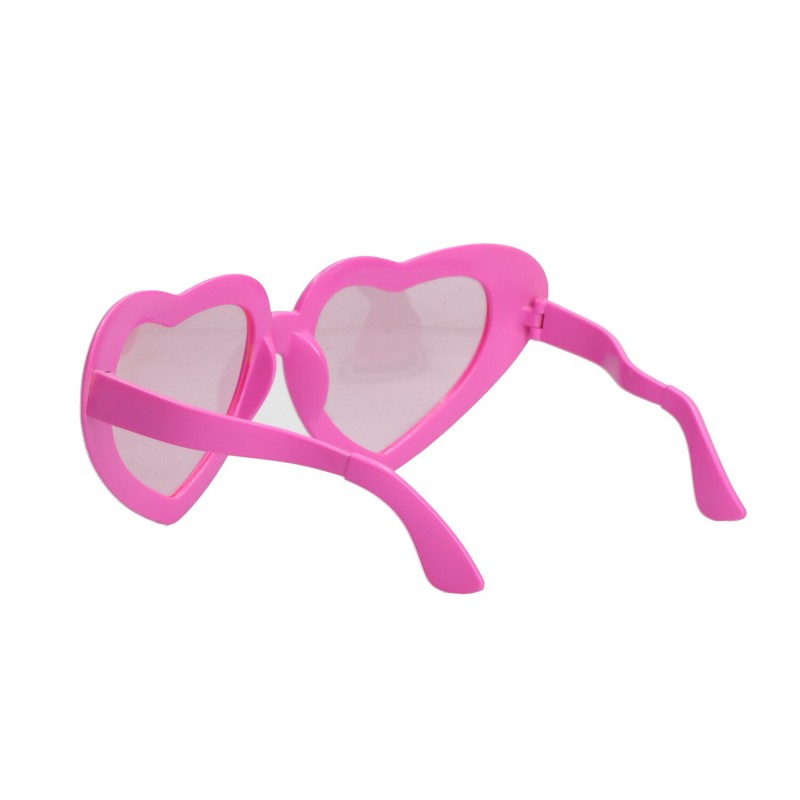 Duże Okulary w kształcie Serca różowe ozdobne - 3