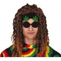 Okulary czarne z liściami marihuany - 1