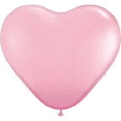 Balon 15 serce jasny róż pastel 50 szt. - 1