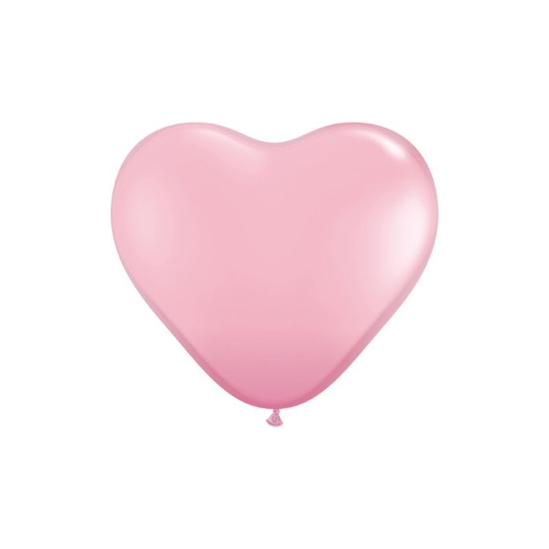 Balon 15 serce jasny róż pastel 50 szt. - 1