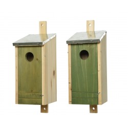 Drewniany karmnik domek dla ptaków wiszący zieleń - 1