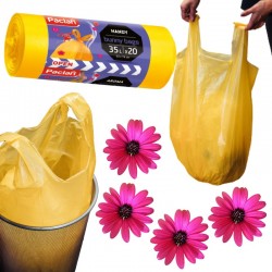 Worki na śmieci zapachowe z uchwytami 35l żółte