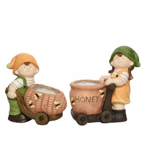 Ręcznie wykonana figurka ogrodowa dzieci ceramika - 1