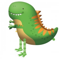 Balon foliowy zielony Dinozaur chodzący duży