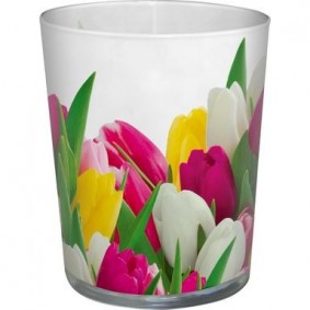 Świeca zapachowa w szkle dekoracyjna w tulipany - 1