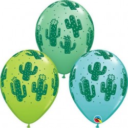 Balon 30 cm kaktusy zielony/niebieski pastelowy 6 szt.