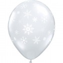 Balon 30 cm przeźroczysty w śnieżynki 50szt - 2