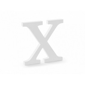Litera drewniana X biała stojąca dekoracja ozdobna - 1