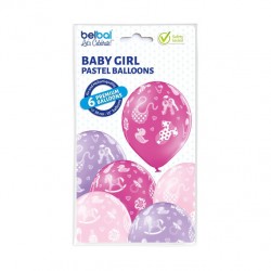 Balony lateksowe na Baby Shower dla dziewczynki x6 - 1