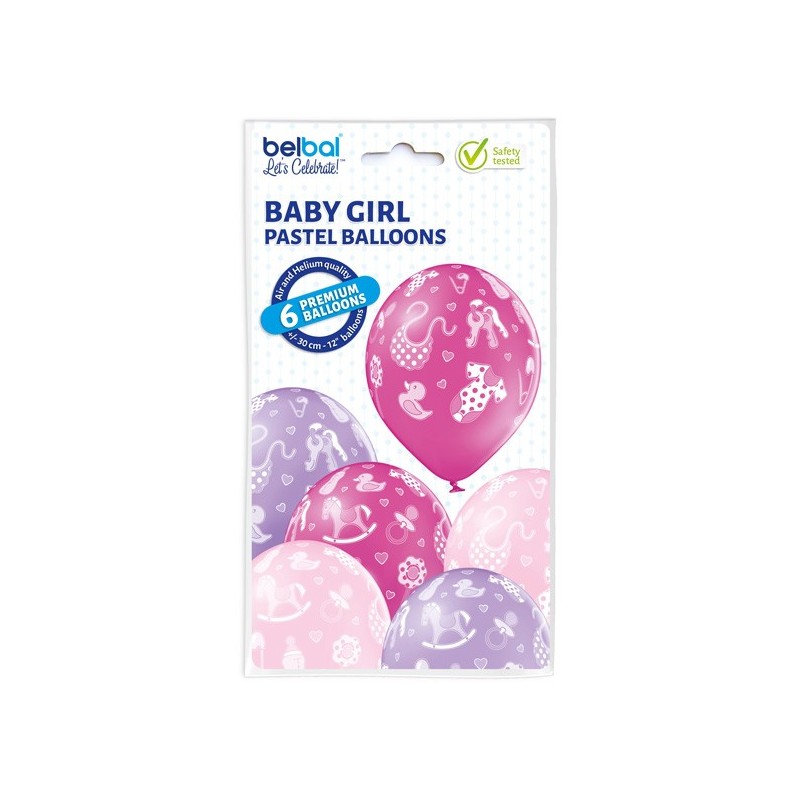 Balony lateksowe na Baby Shower dla dziewczynki x6 - 1