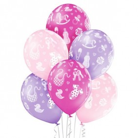 Balony lateksowe na Baby Shower dla dziewczynki x6 - 2