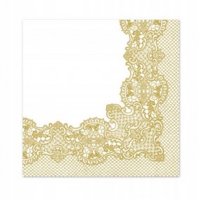 Serwetki papierowe jednorazowe złote ornament - 1