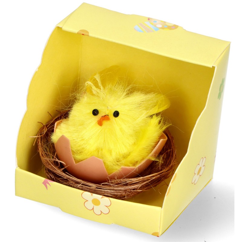 Kurczaki kurczaczki żółte w koszyczku dekoracja x1 - 5
