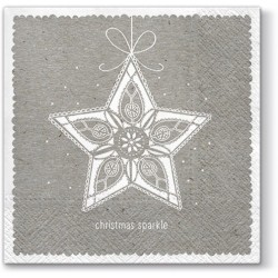 Serwetka Simple Star szara 33 x 33 cm 20 sztuk