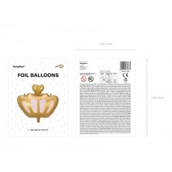 Balon foliowy Korona dla księżniczki złoty na hel - 4