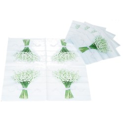 Serwetki papierowe z nadrukiem konwalie wiosna x20 - 3