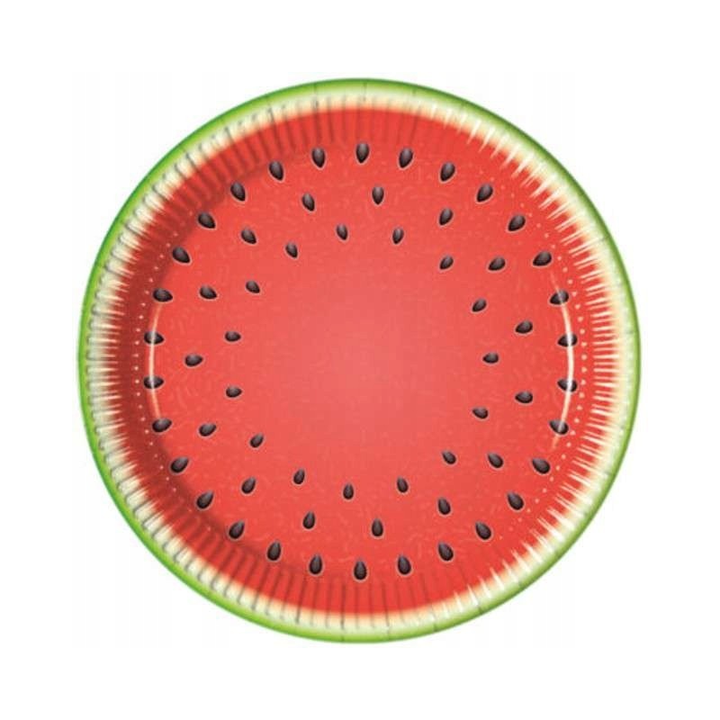Talerzyki papierowe jednorazowe okrągłe owoc arbuz - 1