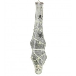 Szkielet kościotrup owinięty pajęczyną wiszący halloweenowy 120cm - 1