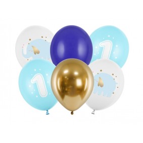 Balony lateksowe urodzinowe na roczek niebieskie - 1