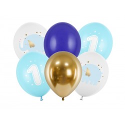Balony lateksowe urodzinowe na roczek niebieskie