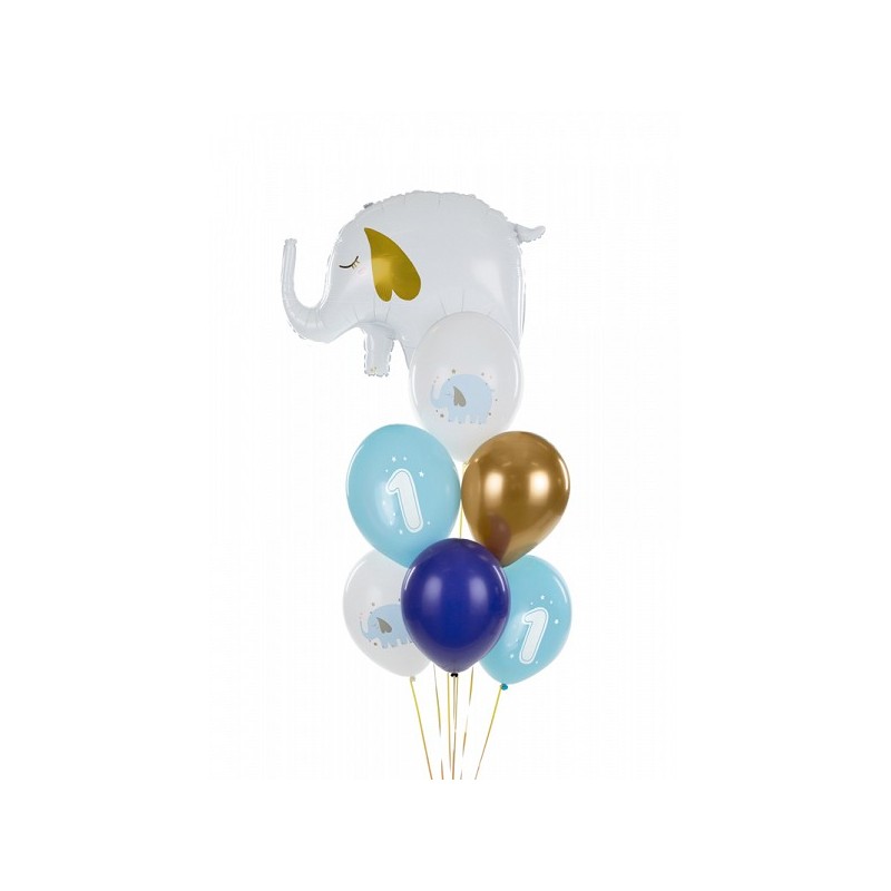 Balony lateksowe urodzinowe na roczek niebieskie - 2