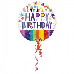 Balon foliowy kolorowy w gwiazdki na urodziny