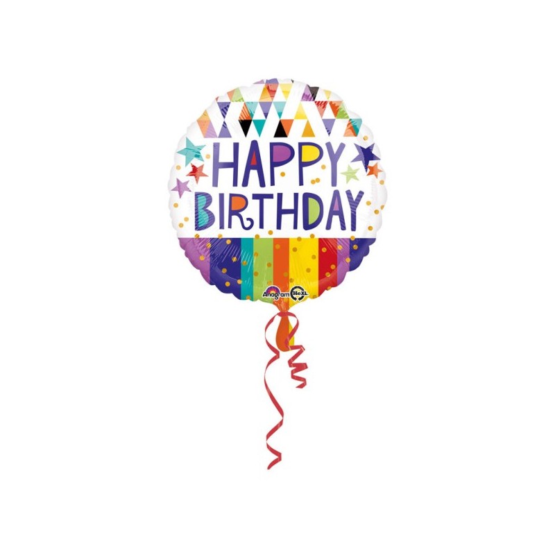 Balon foliowy gwiazdki kolorowy na urodziny hel - 1