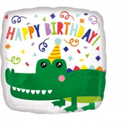 Balon foliowy happy birthday krokodyl urodzinowy