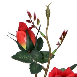 Róża gałązka 3 główki 65cm ekri/czerwona - 3