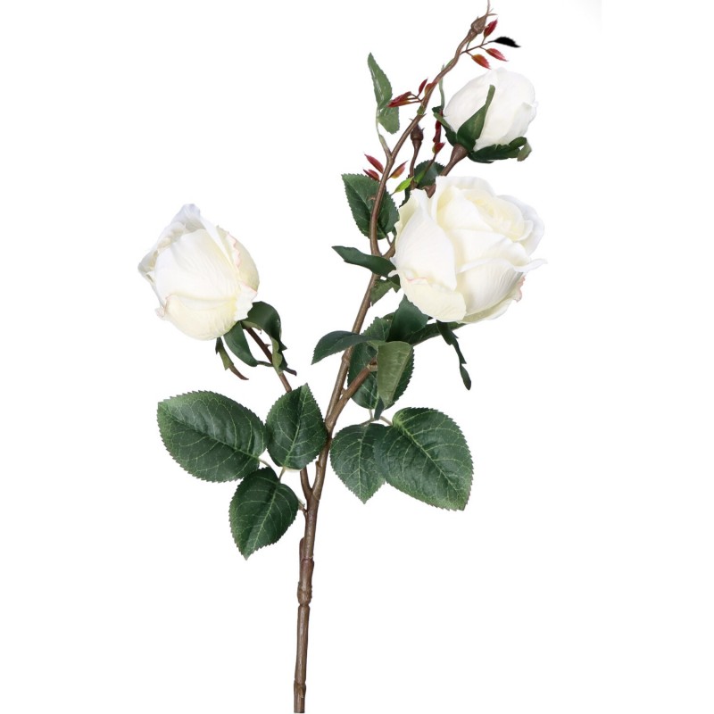 Róża gałązka 3 główki 65cm ekri/czerwona - 4