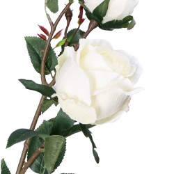 Róża gałązka 3 główki 65cm ekri/czerwona - 5