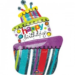 Balon foliowy tort urodzinowy Happy birthday