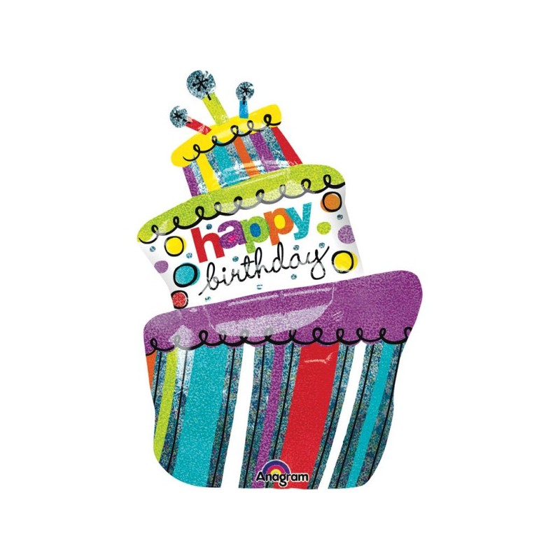Balon foliowy tort urodzinowy Happy birthday - 1