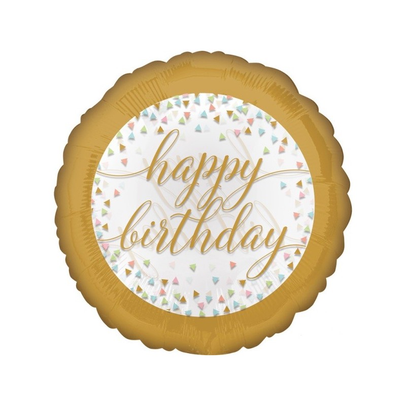 Balon foliowy urodzinowy konfetti Happy Birthday - 1