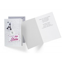 Karnet kartka na ślub elegancko zdobiona nadrukiem