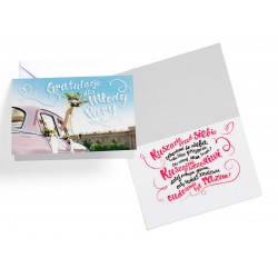 Karnet kartka na ślub dla młodych ozdobna 3D