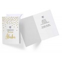 Karnet Ślubny kartka ślubna metalizowana złota - 1