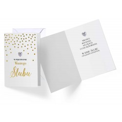 Karnet ślubny kartka z życzeniami elegancka złota