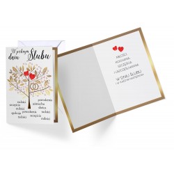 Karnet Ślubny na ślub kartka ozdobna metalizowana