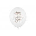 Balony lateksowe urodzinowe białe złote dekoracja - 1