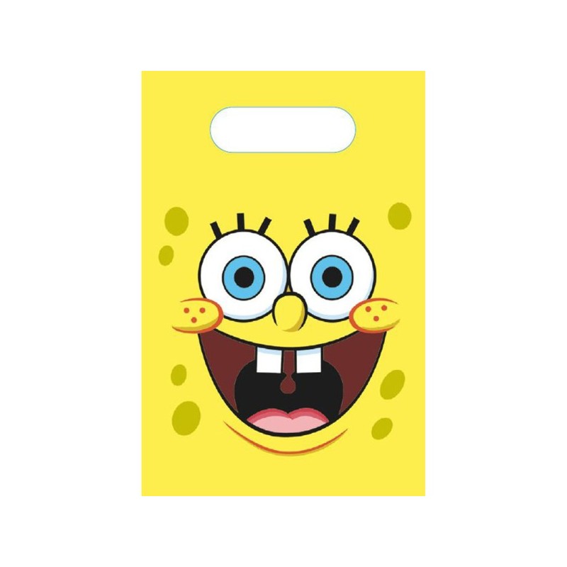 Torebki prezentowe papierowe Sponge Bob 6szt - 1