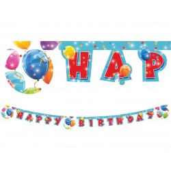 Baner urodzinowy kolorowy balony dekoracja urodzin - 1