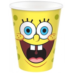 Kubki papierowe jednorazowe logo SpongeBob żółty
