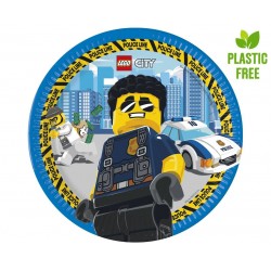 Talerze papierowe jednorazowe okrągłe LEGO City x8