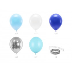 Girlanda balonowa niebieski srebrny dekoracja DIY - 2