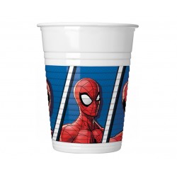 Kubki plastikowe Spider Man niebieski czerwony x8