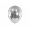 Balony lateksowe na hel srebrne ozdobne metaliczne - 1