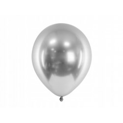 Balony lateksowe srebrne metaliczne 30cm 10szt