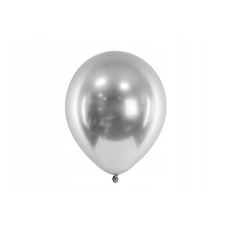 Balony lateksowe na hel srebrne ozdobne metaliczne - 1
