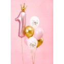 Balony lateksowe różowe na roczek 1 urodziny 6szt - 2